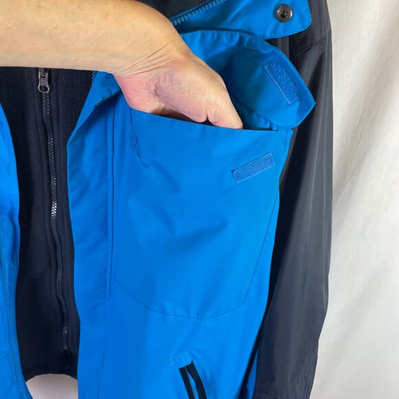 Columbia Mens XXL Hooded Interchange 3 in 1 Jacket 2 Piece Waterproof Blue Black - Picture 6 of 16